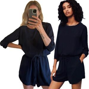 Babaton Aritzia Keagan Navy Blue Romper Playsuit